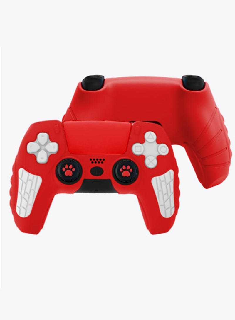 IINE Case Cover for PS5/PS5 Slim Wireless Controller for Dual Sense Leather Texture Soft Silicone Protection Anti-scratch Anti-fall Case Cover Electronic game Machine Accessories - Image 2